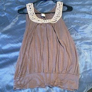 Taupe and cream tank. Size medium.